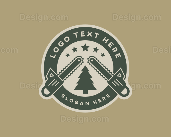 Chainsaw Lumberjack Logging Logo