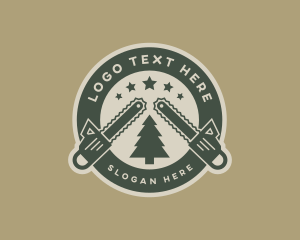 Chainsaw Lumberjack Logging Logo