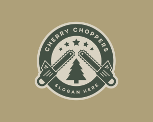 Chainsaw Lumberjack Logging logo design