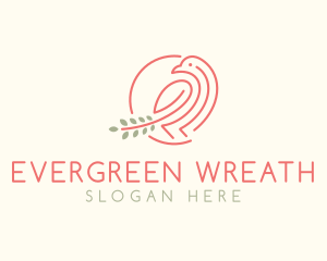 Branch Bird Wreath logo design