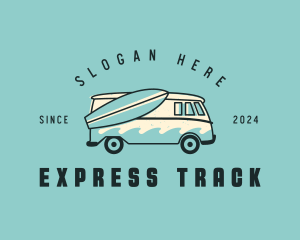 Surf Van Travel Vacation logo design