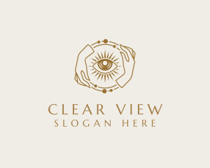 Elegant Hand Eye Vision logo design