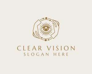 Elegant Hand Eye Vision logo design