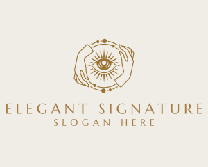 Elegant Hand Eye Vision logo design