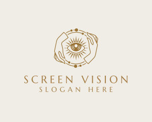 Elegant Hand Eye Vision logo design