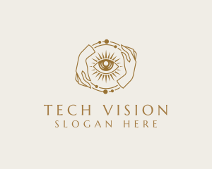 Elegant Hand Eye Vision logo design