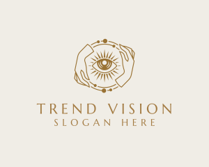 Elegant Hand Eye Vision logo design