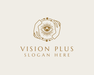 Elegant Hand Eye Vision logo design