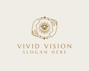 Elegant Hand Eye Vision logo design