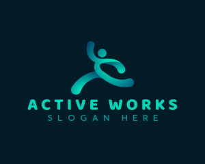 Athlete Fitness Running logo design