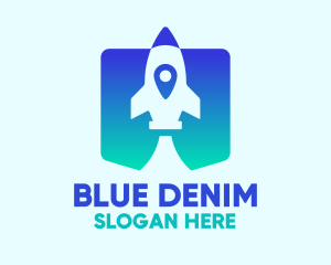 Modern Blue Gradient Rocket logo design