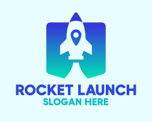 Modern Blue Gradient Rocket logo design