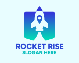 Modern Blue Gradient Rocket logo