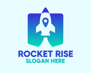 Modern Blue Gradient Rocket logo design