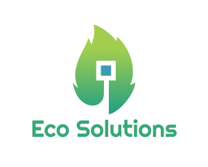 Eco Leaf Square logo design