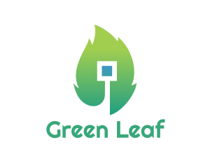 Eco Leaf Square logo design