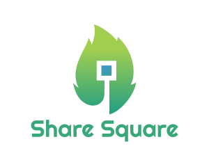 Eco Leaf Square logo design