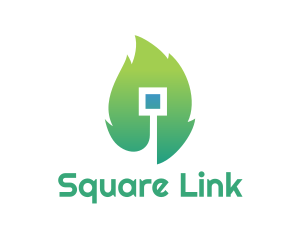 Eco Leaf Square logo design