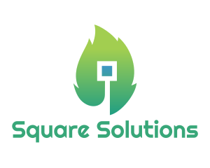 Eco Leaf Square logo design