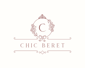 Crown Ribbon Wreath logo design