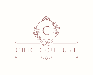 Crown Ribbon Wreath logo design