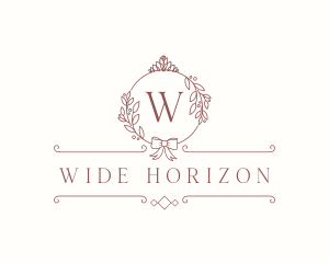 Crown Ribbon Wreath logo design