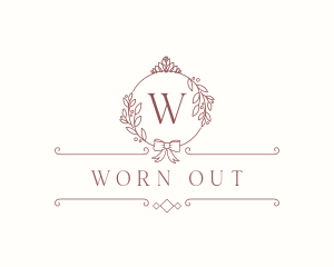 Crown Ribbon Wreath logo design