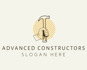 Hand Hammer Carpentry logo design