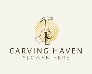 Hand Hammer Carpentry logo design