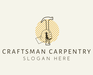 Hand Hammer Carpentry logo design