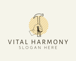 Hand Hammer Carpentry logo design