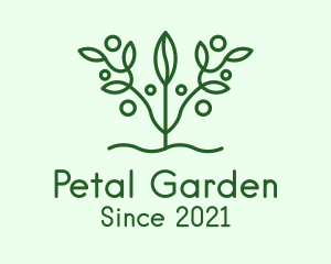 Green Symmetric Herb  logo design