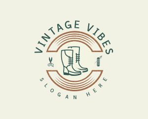 Vintage Shoemaker Boot logo design