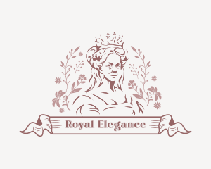 Floral Royal Queen logo design