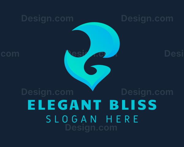 Blue Flame Element Logo