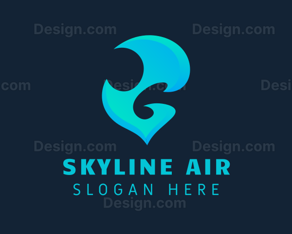 Blue Flame Element Logo