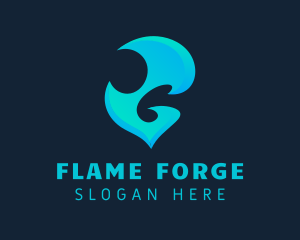 Blue Flame Element logo design