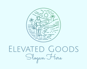 Surfer Tropical Island  logo design