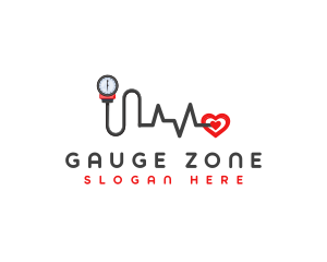 Diagnostic Heartbeat Gauge logo design