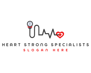 Diagnostic Heartbeat Gauge logo design