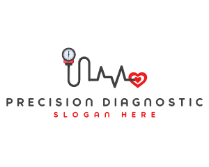 Diagnostic Heartbeat Gauge logo design