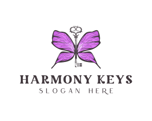 Luxe Butterfly Key logo design