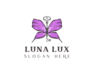 Luxe Butterfly Key logo design