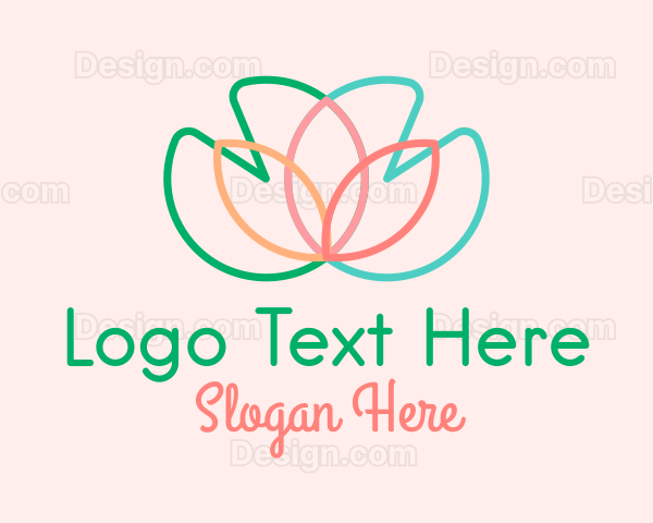 Multicolor Lotus Flower Logo