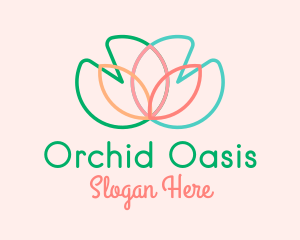 Multicolor Lotus Flower  logo design