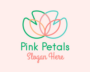 Multicolor Lotus Flower  logo design