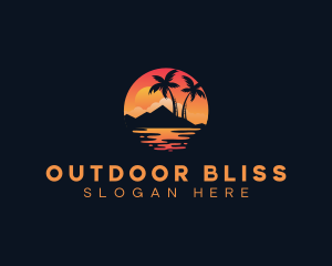 Beach Vacation Island logo design