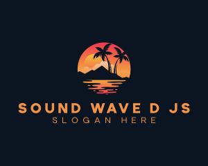 Beach Vacation Island logo design