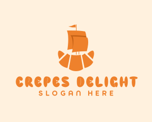 Ship Croissant Bread logo design