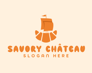 Ship Croissant Bread logo design